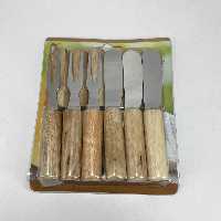 کارد و چنگال صبحانه خوری مدل دسته چوبی مجموعه 12 عددی