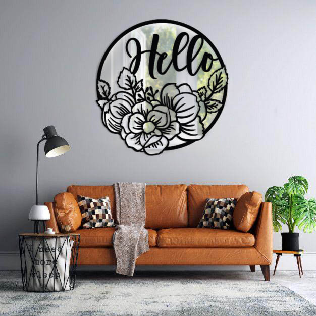 آینه پلکسی گلس طرح hello 