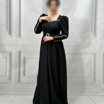 پیراهن شب زنانه کرپ مدل مجلسی