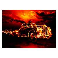 تابلو شاسی ونسونی طرح Fire Car سایز 30x40 سانتی متر