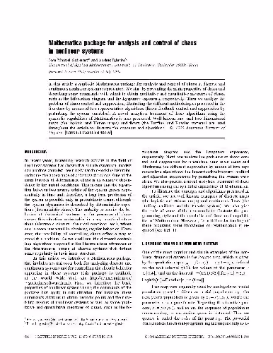 خرید و دانلود نسخه کامل کتاب Mathematica package for analytical and control of chaos in nonlinear systems [jnl article]