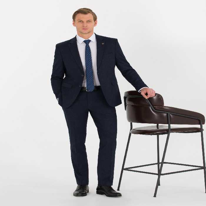 کت و شلوار مردانه سرمه ای پیرکاردین - فروشگاه لباس شهرمون