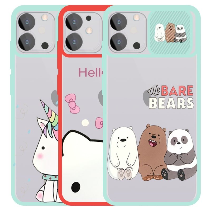 قاب طرحدار دخترانه مناسب برای گوشی IPHONE 12 مدل ماکرو شیلد محافظ لنزدار فانتزی