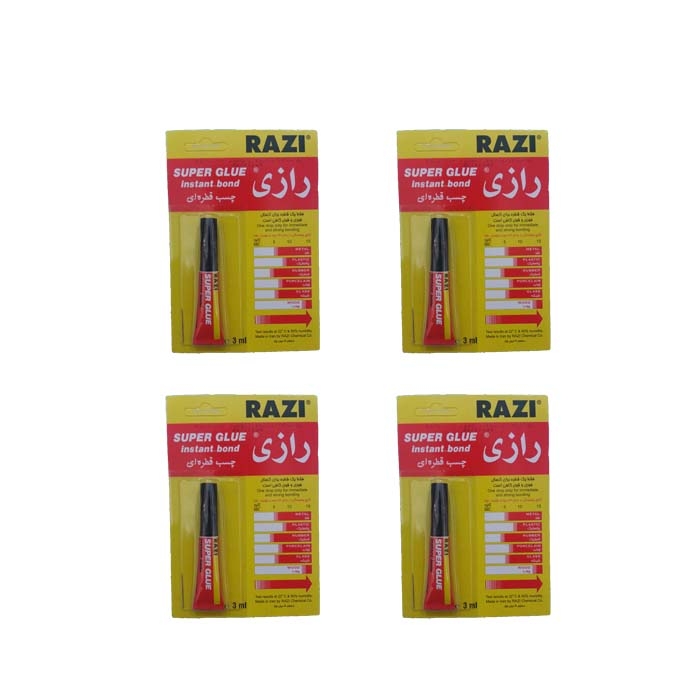 چسب قطره ای رازی حجم 3 میلی 4 عددی