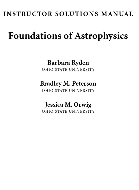 خرید و دانلود نسخه کامل کتاب [Soultion Manual] Foundations of Astrophysics - Pdf