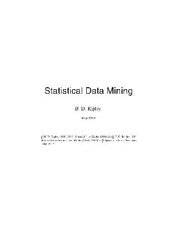 خرید و دانلود نسخه کامل کتاب Statistical Data Mining