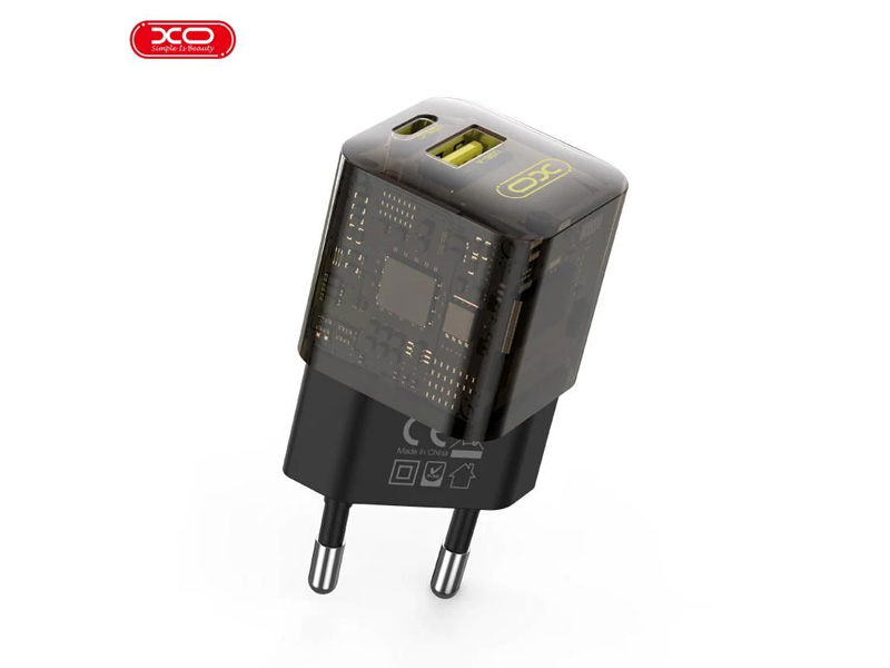 شارژر دیواری تایپ سی و یو اس بی 30 وات ایکس او XO CE05(EU) PD30W QC3.0 18W fast charger