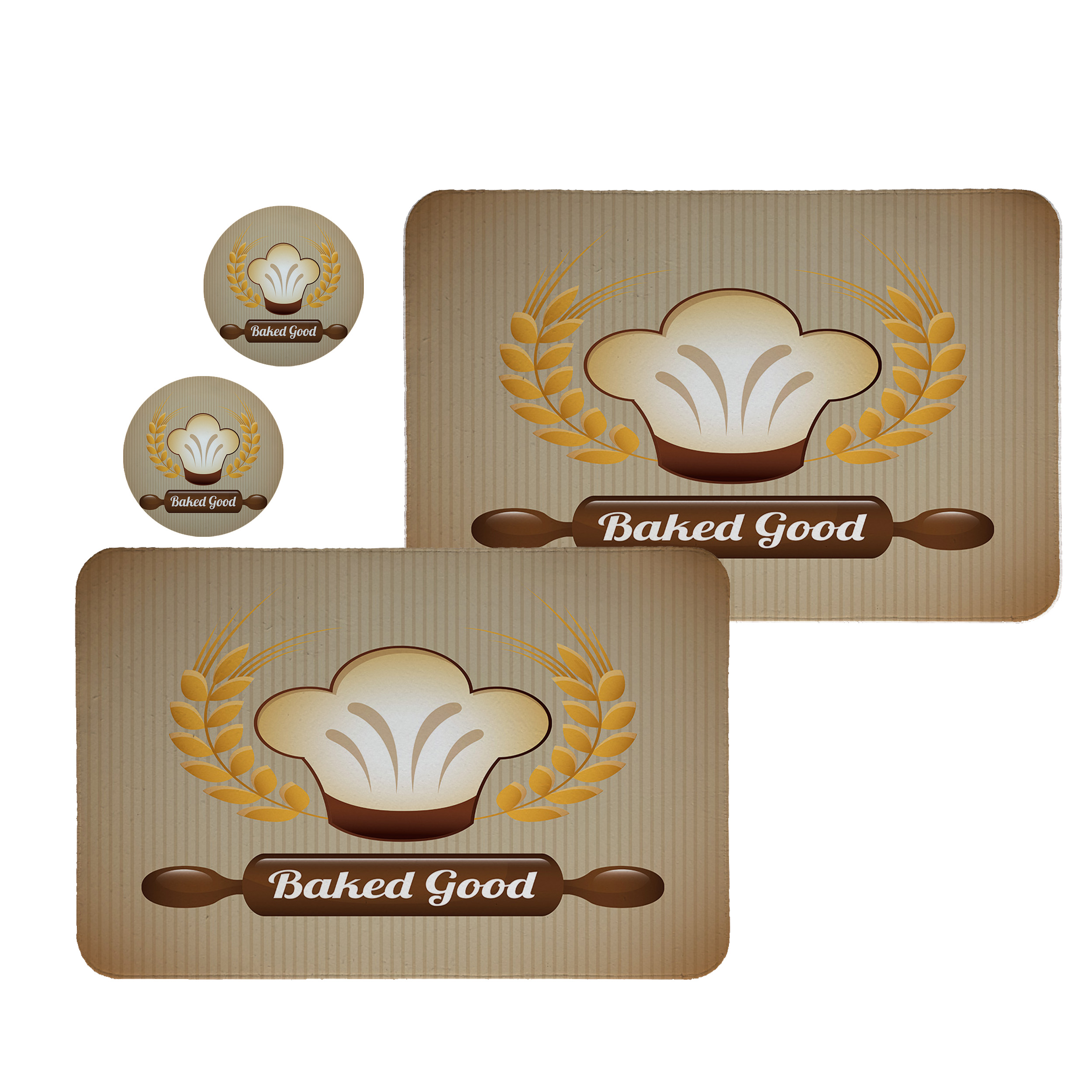 زیربشقابی طرح گندم کد 8330 مجموعه 2 عددی همراه زیر لیوانی