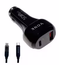 شارژر فندکی 50W وونک مدل VC--50 به همراه کابل USB-C به USB-C