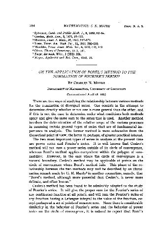خرید و دانلود نسخه کامل کتاب On the Application of Borels Method to the Summation of Fouriers Series