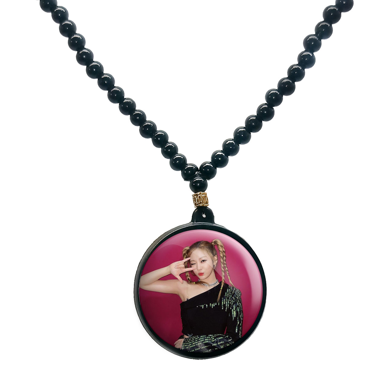 گردنبند پرمانه طرح aespa کد pmd.18479 مدل دو طرفه