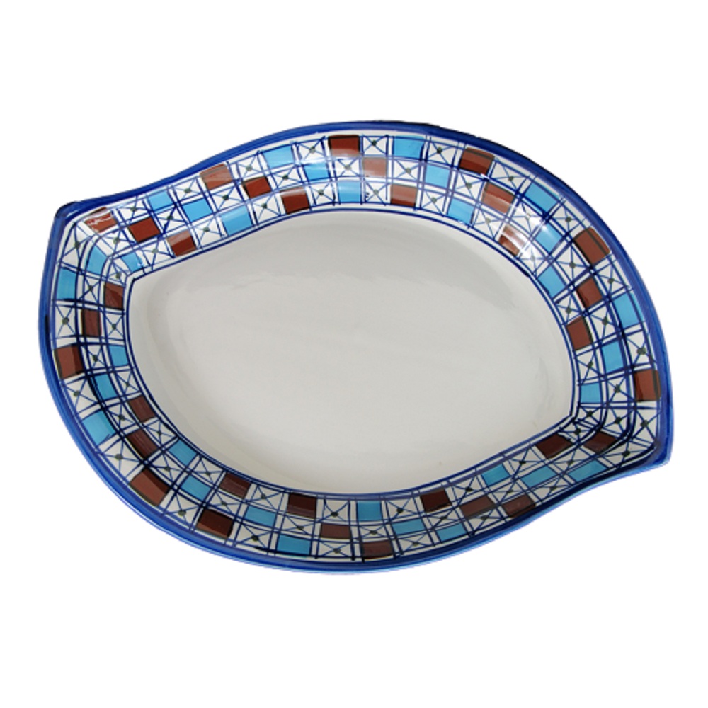 دیس چینی میبد مروارید طرح شطرنجی مدل مرغ خوری