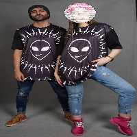 تیشرت ست دو نفره یوفو | مشکی، لانگ لش، فری سایز در فروشگاه رگال من