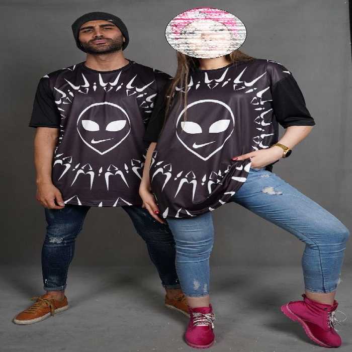 تیشرت ست دو نفره یوفو | مشکی، لانگ لش، فری سایز در فروشگاه رگال من
