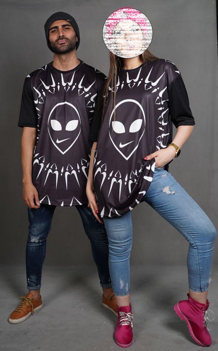 تیشرت ست دو نفره یوفو | مشکی، لانگ لش، فری سایز در فروشگاه رگال من