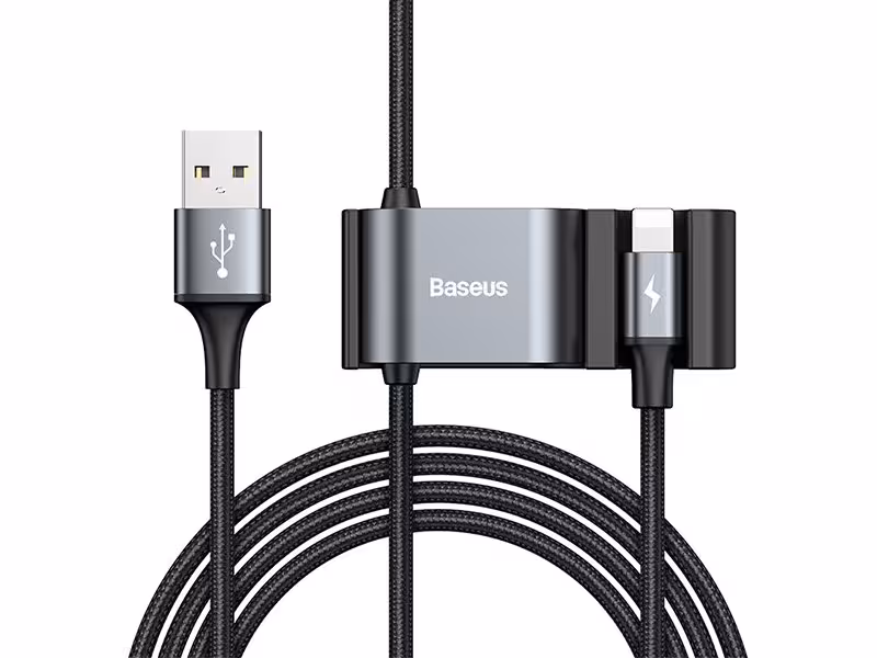 مبدل سه کاره بیسوس مدل Special Data Cable for Backseat مناسب برای سرنشینان عقب خودرو