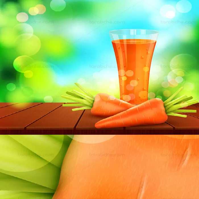 وکتور هویج و آب هویچ | گرافیک با طعم تربچه