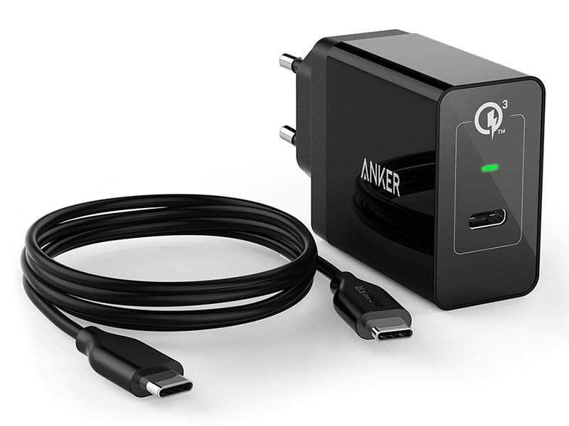 شارژر دیواری فست شارژ انکر مدل A2012 PowerPort 1 بهمراه کابل تایپ سی