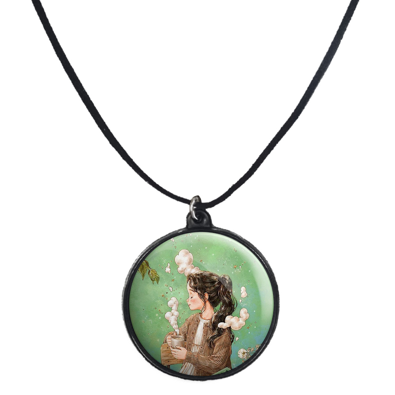 گردنبند پرمانه طرح دخترونه کد pmb.23451 مدل دو طرفه