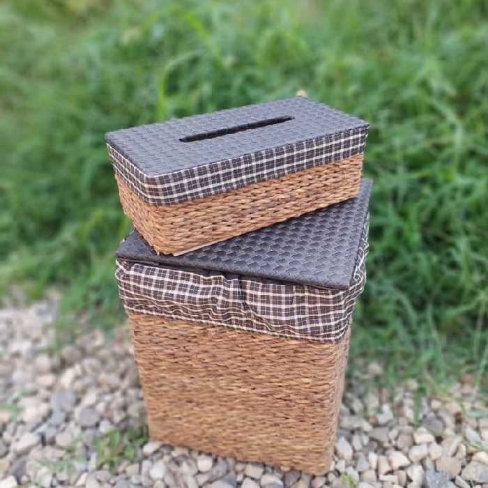 ست جای دستمال کاغذی و سطل