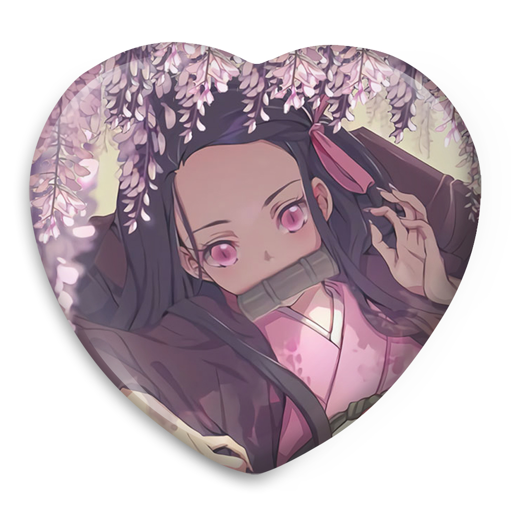 پیکسل خندالو طرح نزوکو چان انیمه دختر مدل قلبی کد 12129