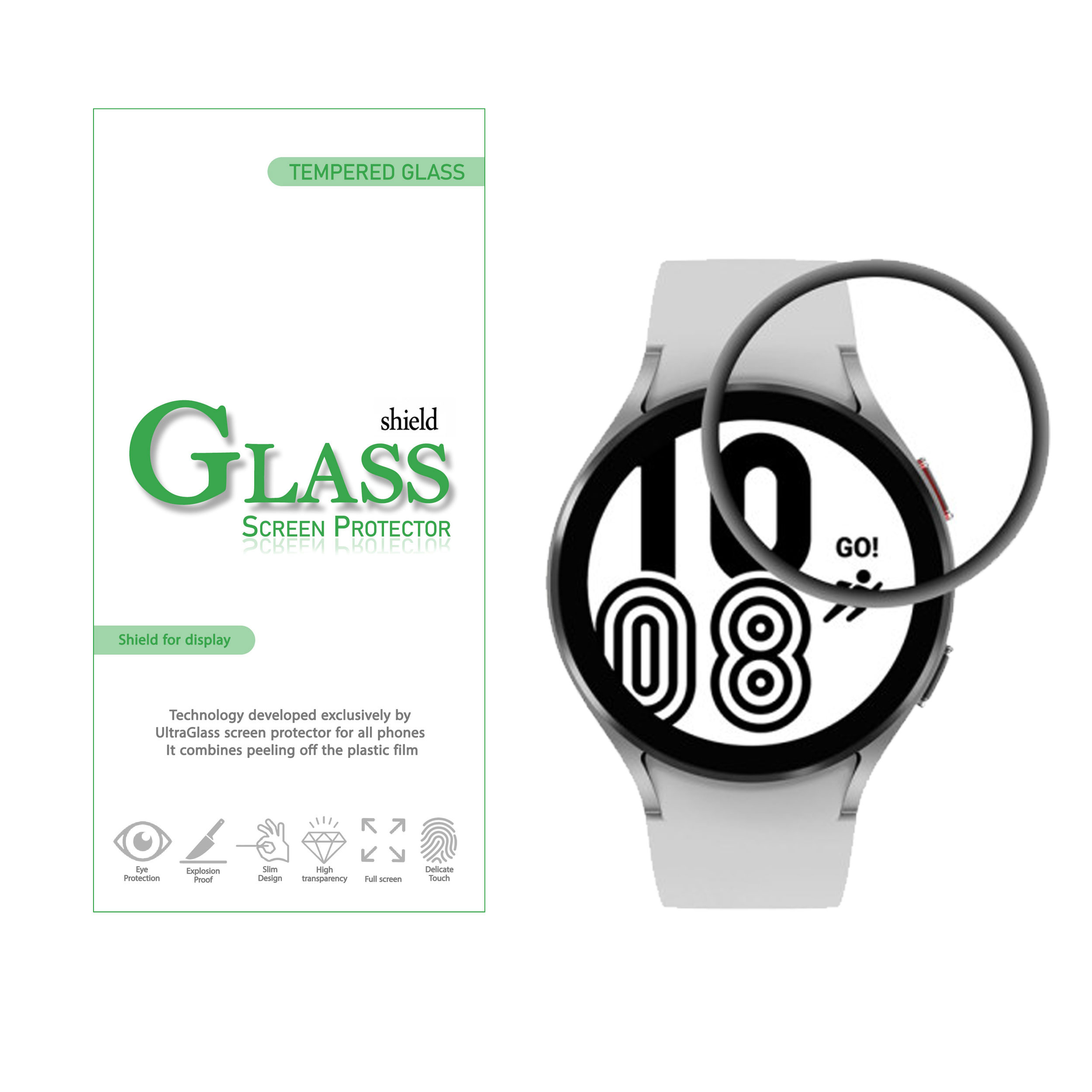 محافظ صفحه نمایش شیلد گلس مدل PMMA مناسب برای ساعت هوشمند سامسونگ Galaxy Watch4 44mm