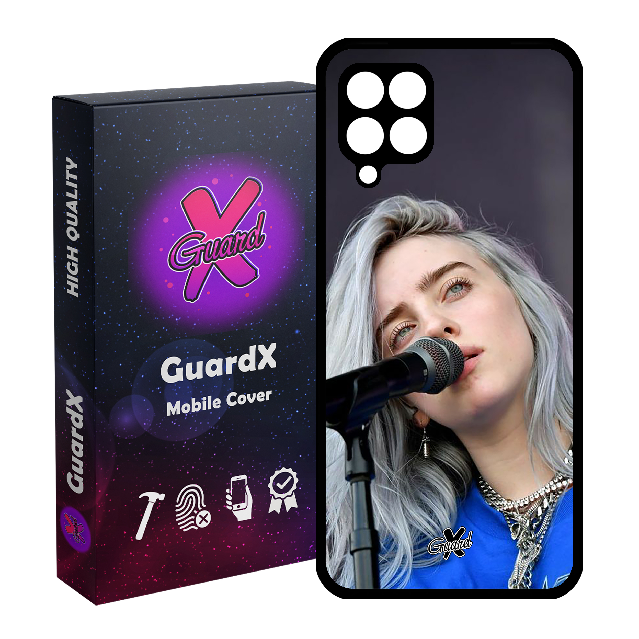 کاور گارد ایکس طرح Billie Eilish مدل Glass10242 مناسب برای گوشی موبایل سامسونگ Galaxy A22 4G