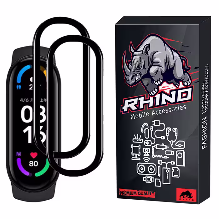 محافظ صفحه نمایش راینو مدل R-PMMA مناسب برای مچ بند هوشمند شیائومی Mi Band 5 بسته 2 عددی