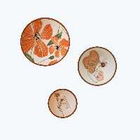 بشقاب دیوارکوب طرح گل مجموعه 3 عددی