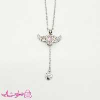 گردنبند دخترانه نقره ای مدل قلب بالدار متحرک کد 1188
