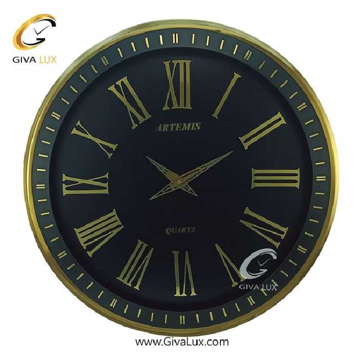 ساعت دیواری اورجینال آرتمیس آلیاژ فلزی طلایی| کد رفرنس 90010، مدل: 2036GoldBlack