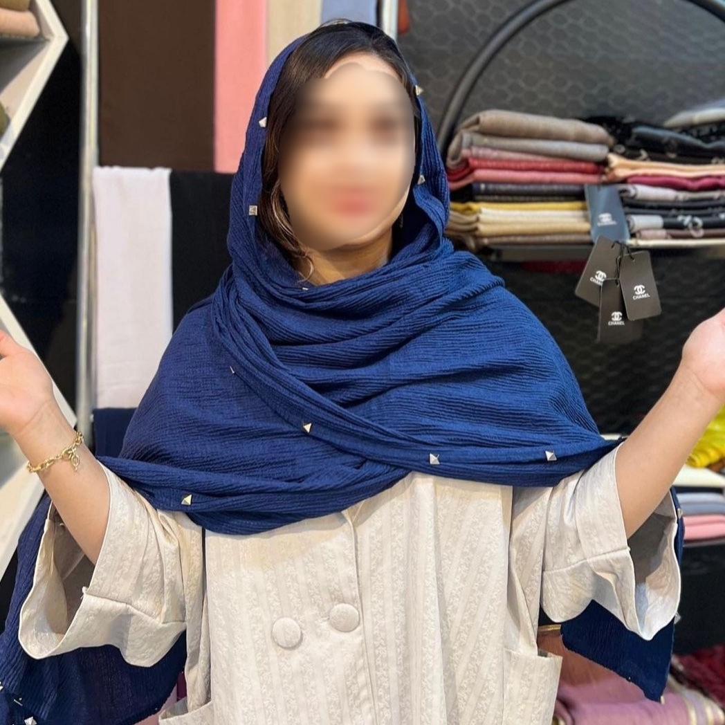 شال پاییزه سبک (چهار فصل) وارداتی اورجینال،پانچی رنگ آبی کاربنی
