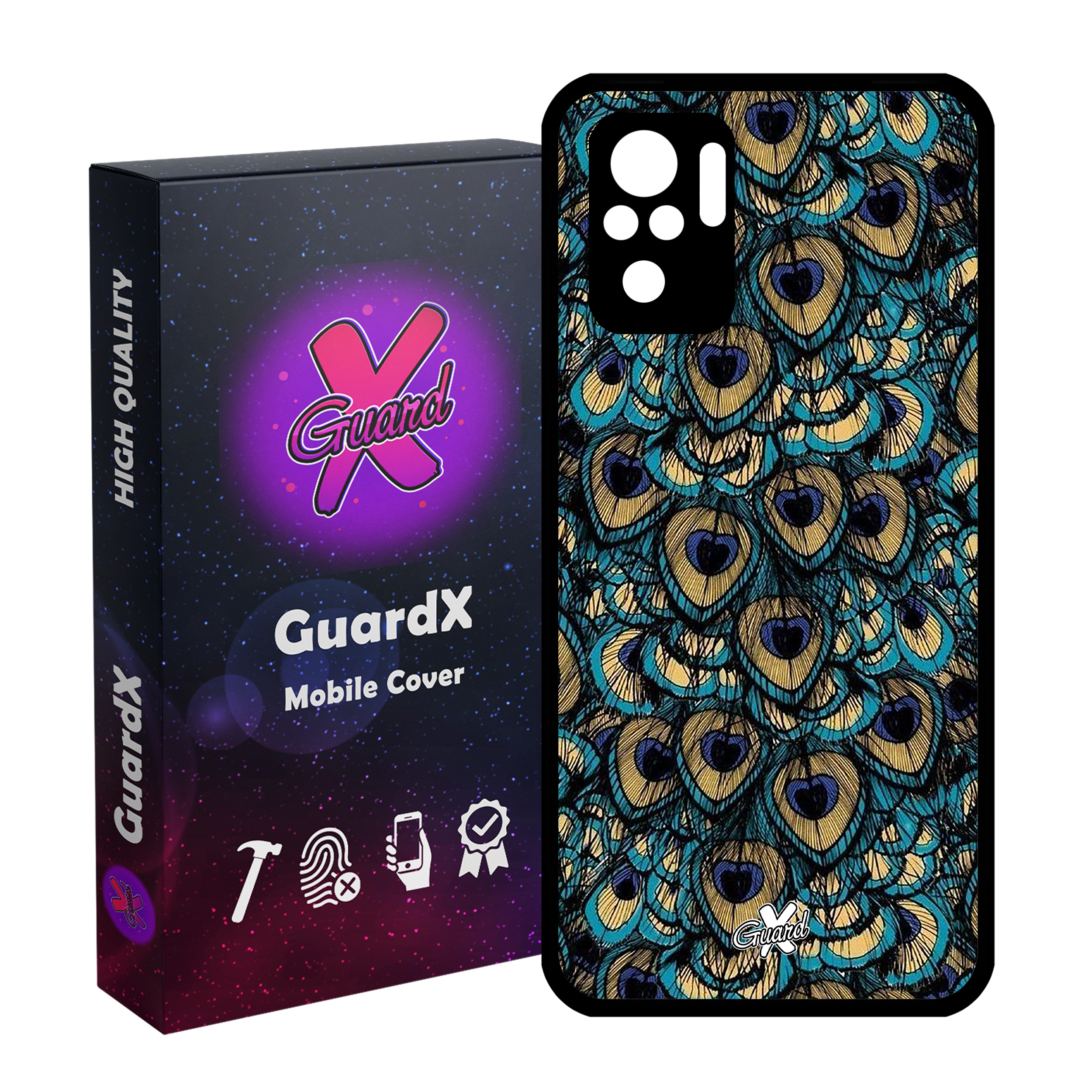 کاور گارد ایکس طرح Peacock مدل Glass10092 مناسب برای گوشی موبایل شیائومی Redmi Note 10 4G / Note 10S