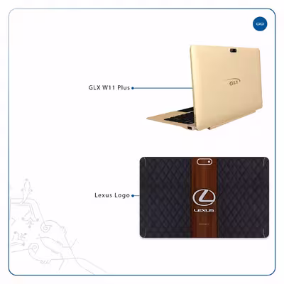 برچسب پوششی ماهوت مدل Lexus-Logo مناسب برای تبلت جی ال ایکس W11 Plus