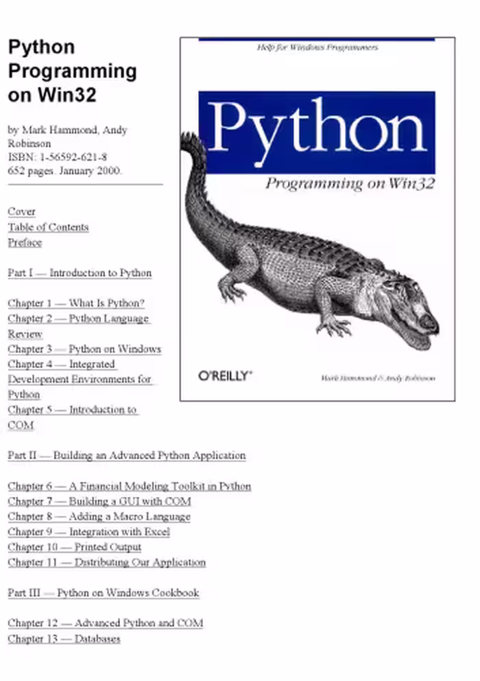 خرید و دانلود نسخه کامل کتاب Python Programming on Win32