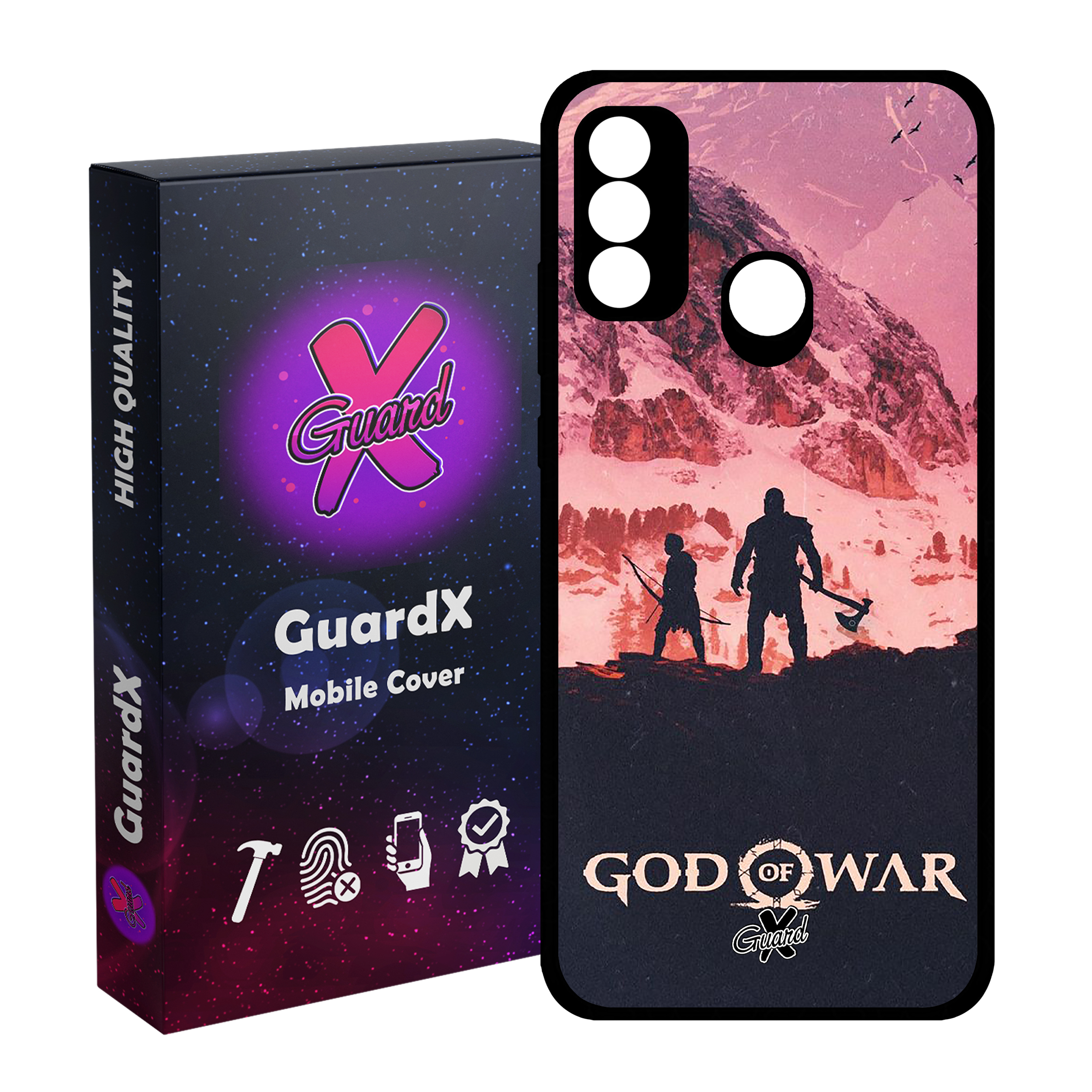 کاور گارد ایکس طرح God of War مدل Glass10075 مناسب برای گوشی موبایل هوآوی P Smart 2020