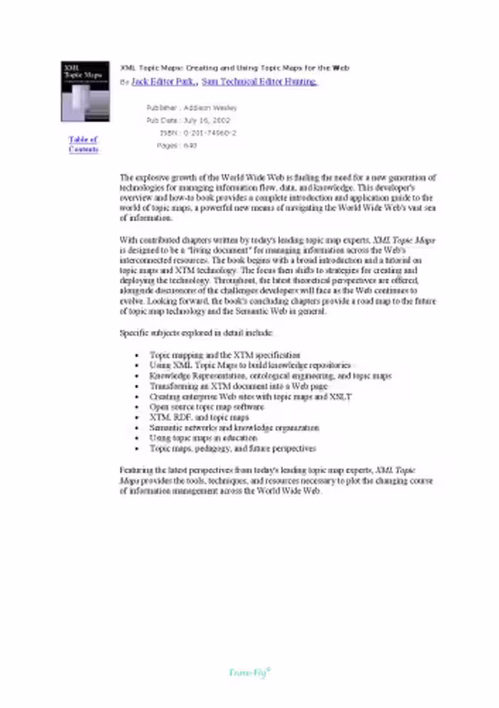 خرید و دانلود نسخه کامل کتاب XML Topic Maps: Creating and Using Topic Maps for the Web