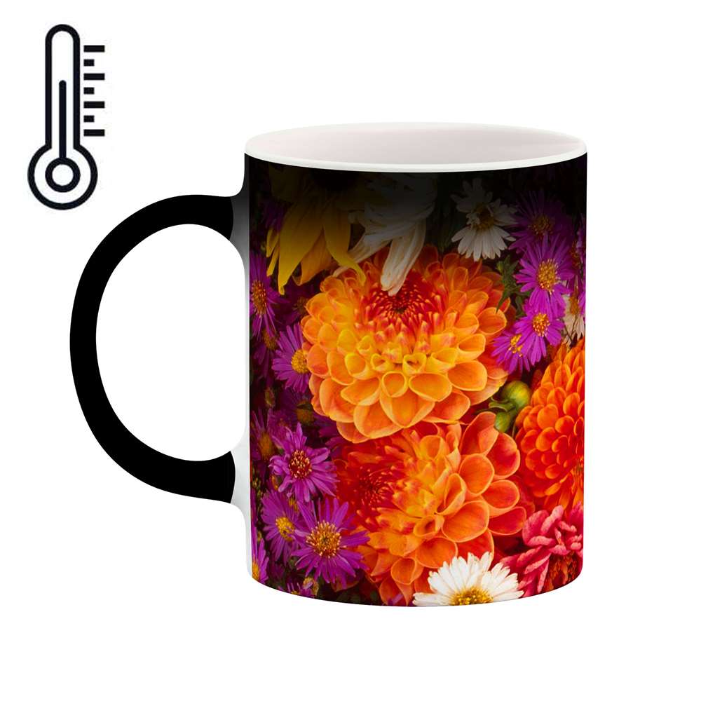 ماگ حرارتی طرح گل مدل mgh12001