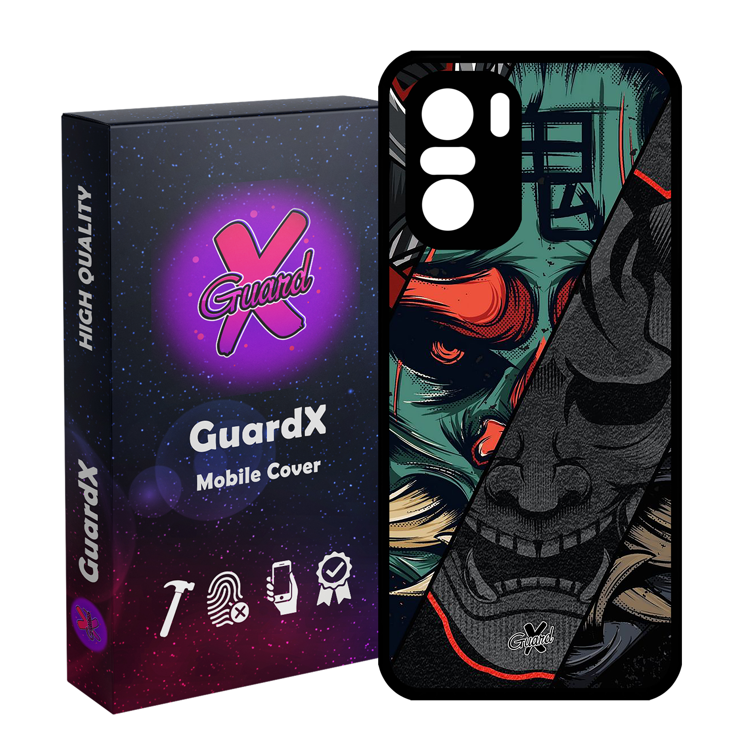 کاور گارد ایکس طرح سامورایی مدل Glass10529 مناسب برای گوشی موبایل شیائومی Poco F3/MI 11X/MI 11X Pro/Redmi K40/K40 Pro