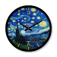 ساعت دیواری بزرگ راویتا طرح نقاشی شب پرستاره ونگوک کد 3658