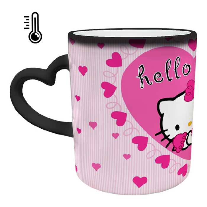 ماگ حرارتی مدل دسته قلبی طرح کیتی کد 18