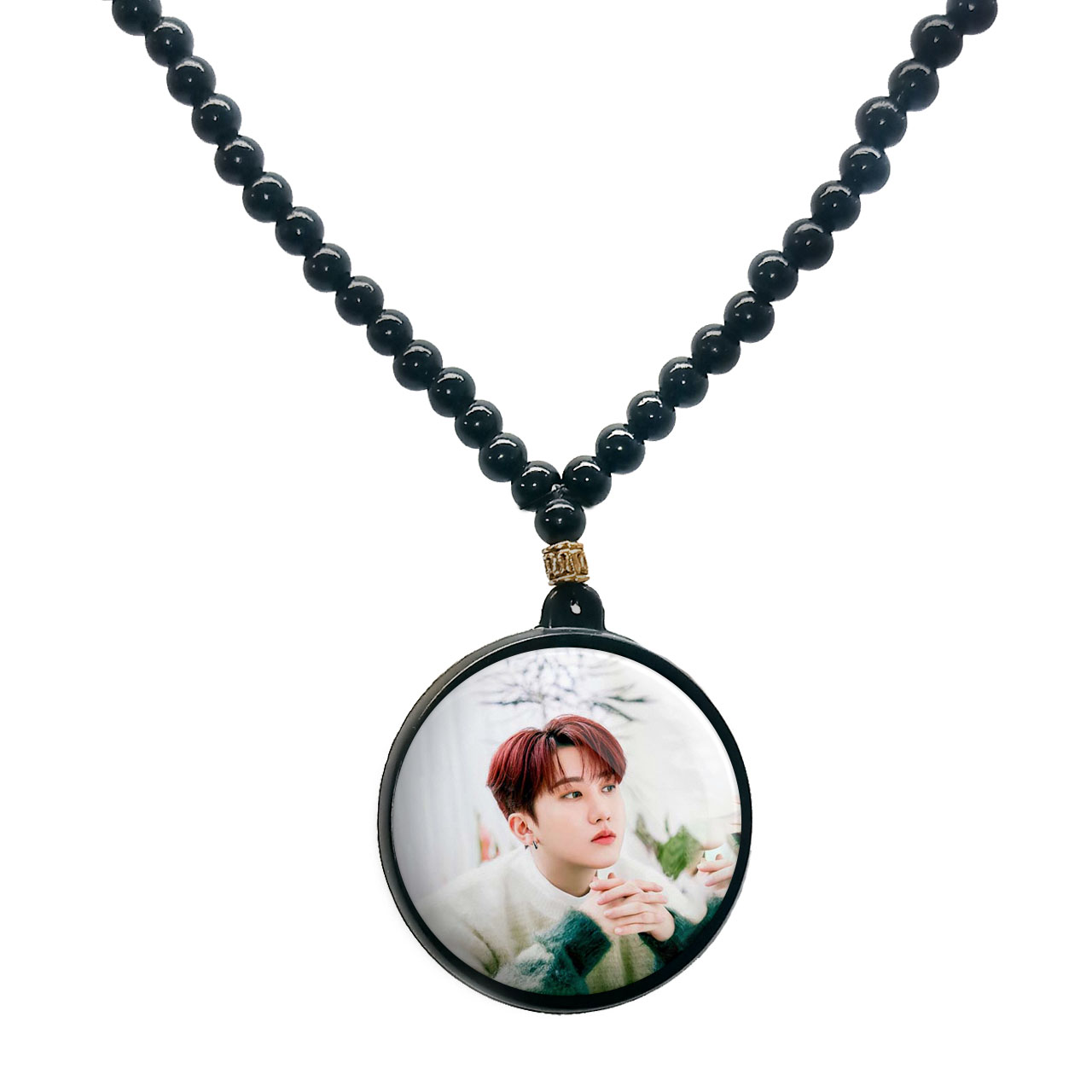 گردنبند پرمانه طرح straykids کد pmd.12261 مدل دو طرفه