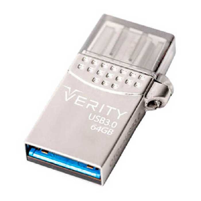 فلش 64 گیگ وریتی Verity O511 Dual Drive OTG Type-C USB3