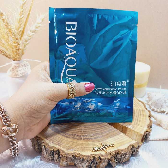 ماسک ورقه ای 30 گرمی بزرگ یخ بیوآکوا خنک کننده و بستن منافذ باز پوست آبرسان قدرتمند و شفاف کننده و جوانساز پوست 