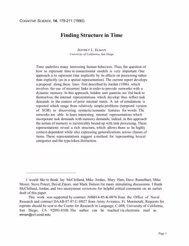 خرید و دانلود نسخه کامل کتاب Finding Structure in Time