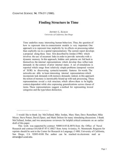 خرید و دانلود نسخه کامل کتاب Finding Structure in Time