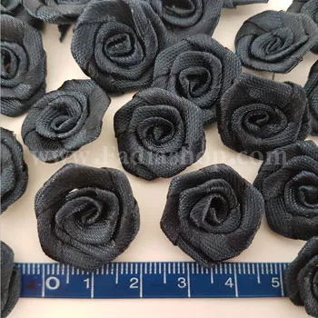 گل پفکی ساتن کوچک سرمه ای