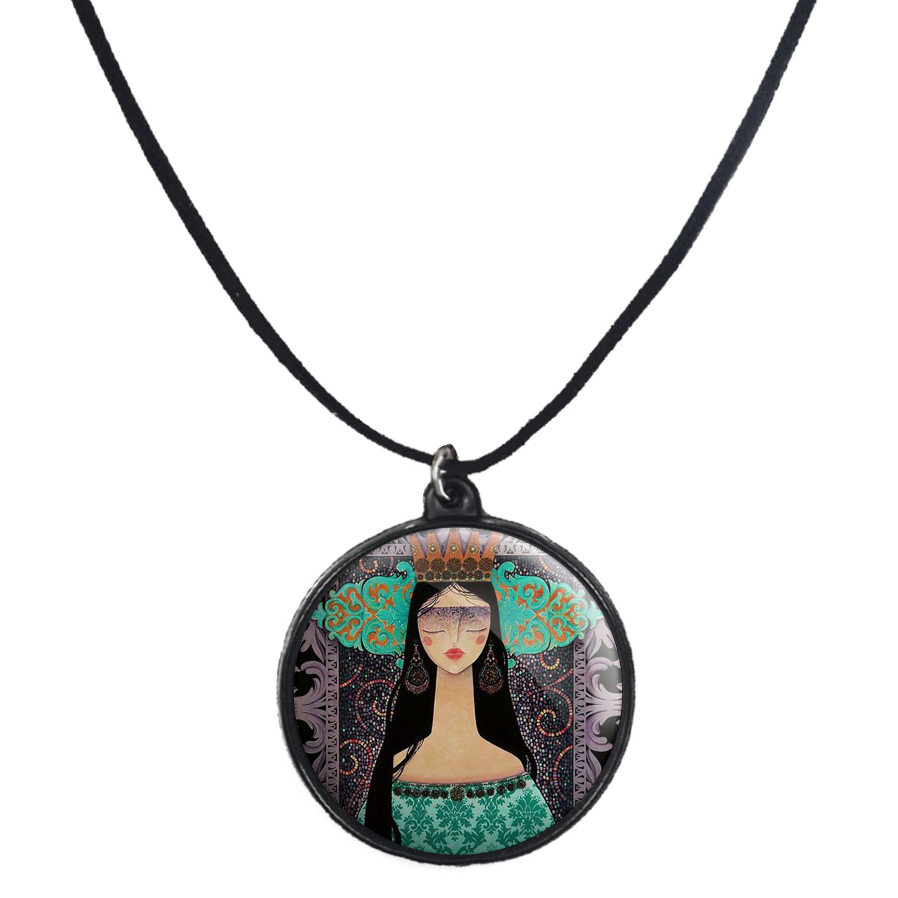 گردنبند پرمانه طرح دخترونه کد pmb.4479 مدل دو طرفه