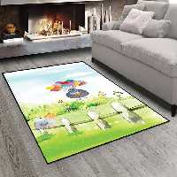 فرشینه اتاق نوزاد طرح عروسکی کلاغ ها و دشت سبز CS-1191a