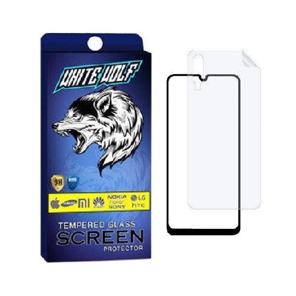 محافظ صفحه نمایش وایت ولف مدل FUL مناسب برای گوشی موبایل سامسونگ Galaxy A50 به همراه محافظ پشت گوشی | کالا برتری